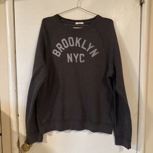 Abercrombie & Fitch Brooklyn NYC Grey Muscle Crew Sweatshirt | Men's XL
